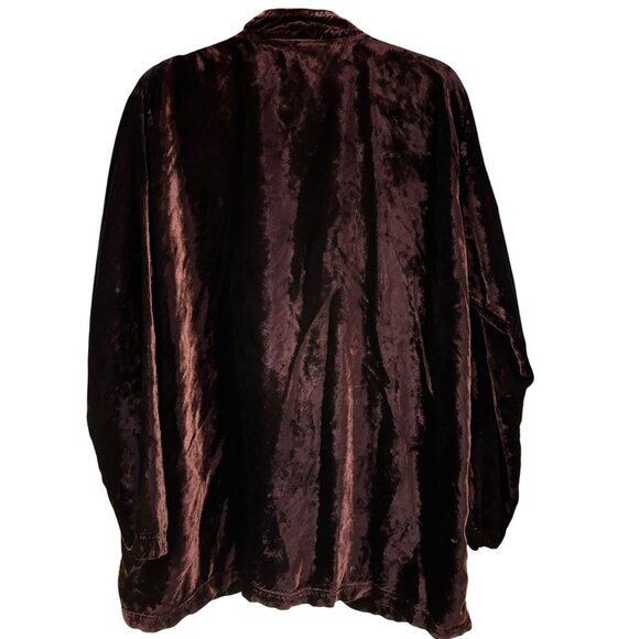 CP Shades Vintage Medium Velvet Asymmetrical Button-Up Jacket Burgundy OVERSIZED - Picture 3 of 6